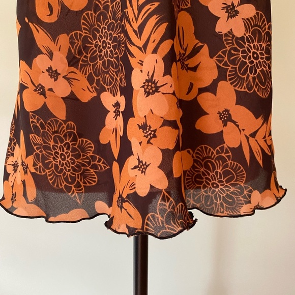 Sheer Floral Print Women's Spaghetti Strap Top Size Large - Picture 3 of 7